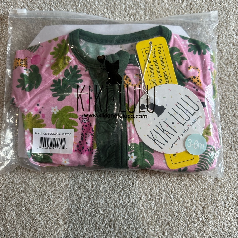 NIB Kiki + Lulu Spot On Cheetah Convertible Footie with Ruffle Detail, Size 3-6M